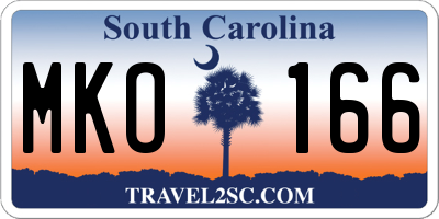 SC license plate MKO166