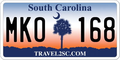 SC license plate MKO168