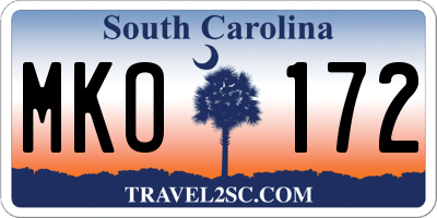 SC license plate MKO172