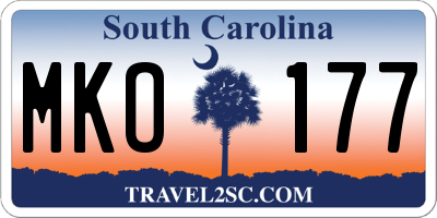 SC license plate MKO177