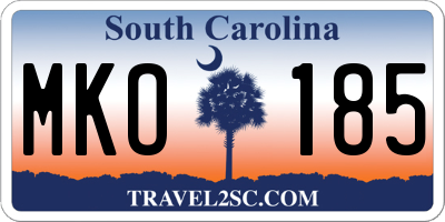 SC license plate MKO185