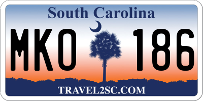 SC license plate MKO186