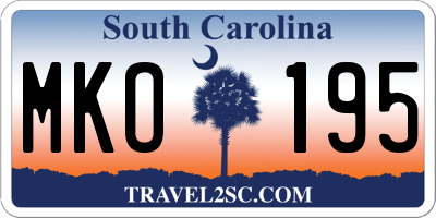 SC license plate MKO195