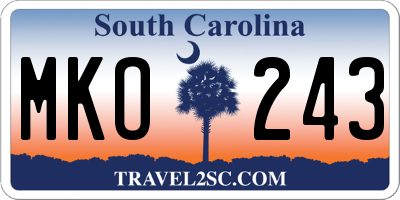 SC license plate MKO243
