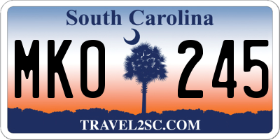 SC license plate MKO245