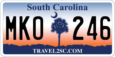 SC license plate MKO246