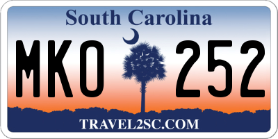 SC license plate MKO252