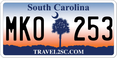 SC license plate MKO253
