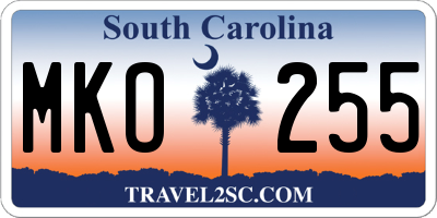 SC license plate MKO255