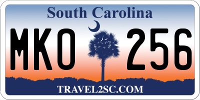 SC license plate MKO256
