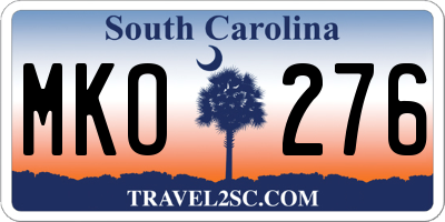 SC license plate MKO276