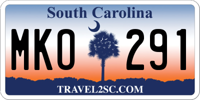 SC license plate MKO291