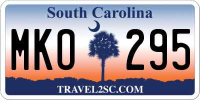 SC license plate MKO295