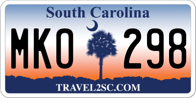 SC license plate MKO298