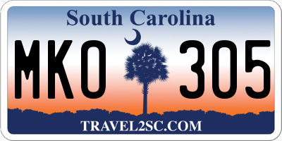 SC license plate MKO305
