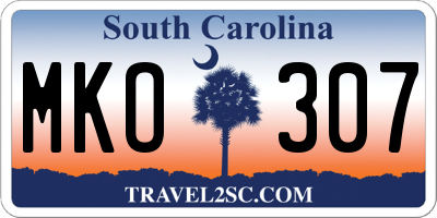 SC license plate MKO307