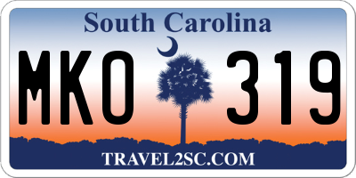 SC license plate MKO319