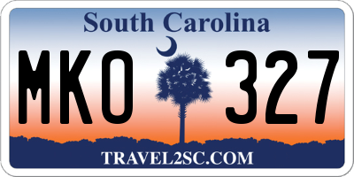 SC license plate MKO327
