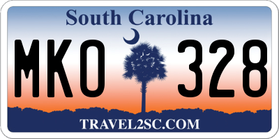SC license plate MKO328