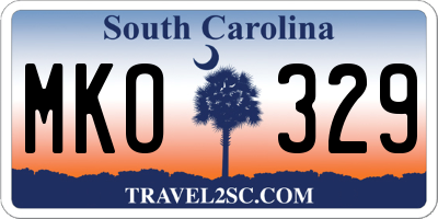 SC license plate MKO329