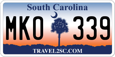SC license plate MKO339
