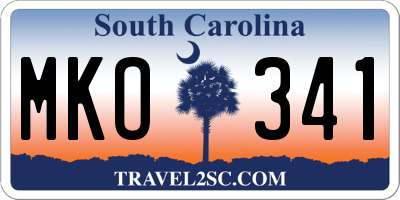 SC license plate MKO341