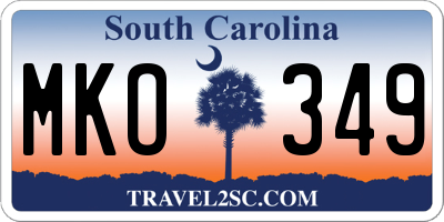 SC license plate MKO349