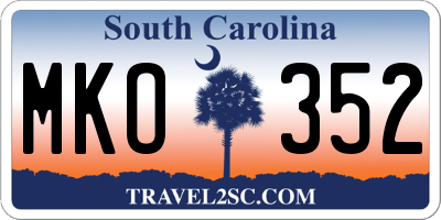 SC license plate MKO352