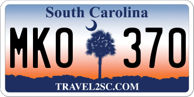 SC license plate MKO370