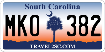 SC license plate MKO382