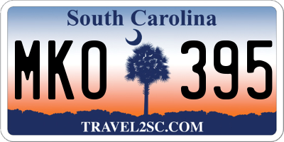SC license plate MKO395