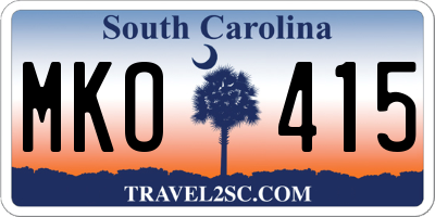 SC license plate MKO415