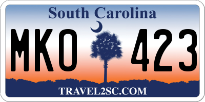 SC license plate MKO423