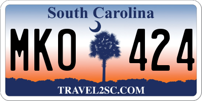 SC license plate MKO424