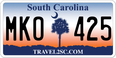 SC license plate MKO425