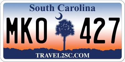 SC license plate MKO427