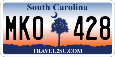 SC license plate MKO428