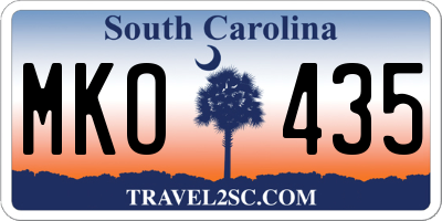 SC license plate MKO435