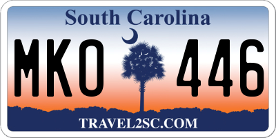 SC license plate MKO446