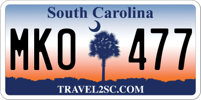 SC license plate MKO477