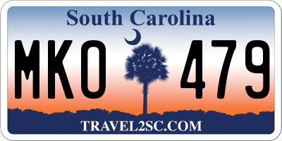 SC license plate MKO479