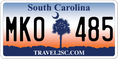 SC license plate MKO485