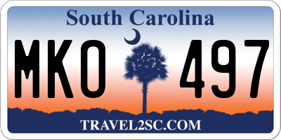 SC license plate MKO497