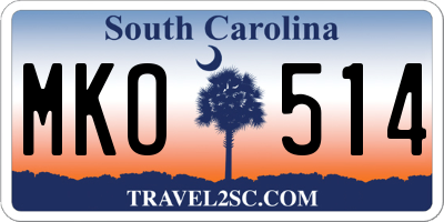 SC license plate MKO514