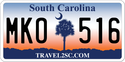 SC license plate MKO516