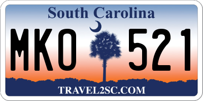 SC license plate MKO521