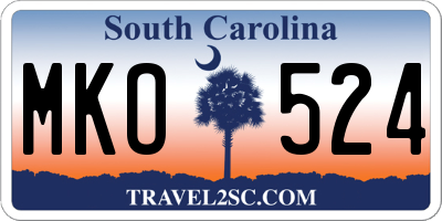 SC license plate MKO524