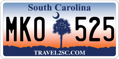 SC license plate MKO525