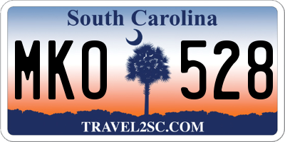 SC license plate MKO528