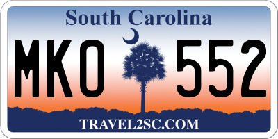 SC license plate MKO552